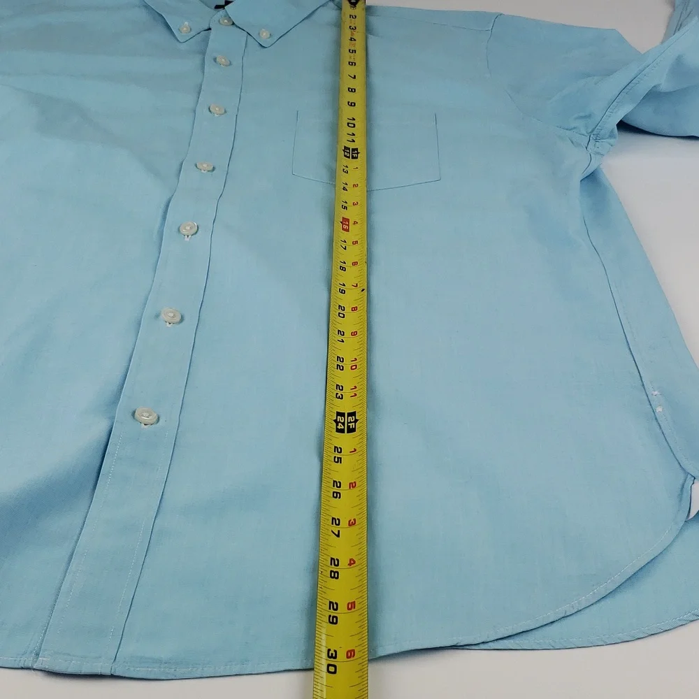 J. Crew Men's Button Front Shirt Size XL Slim in Blue 100% Cotton
